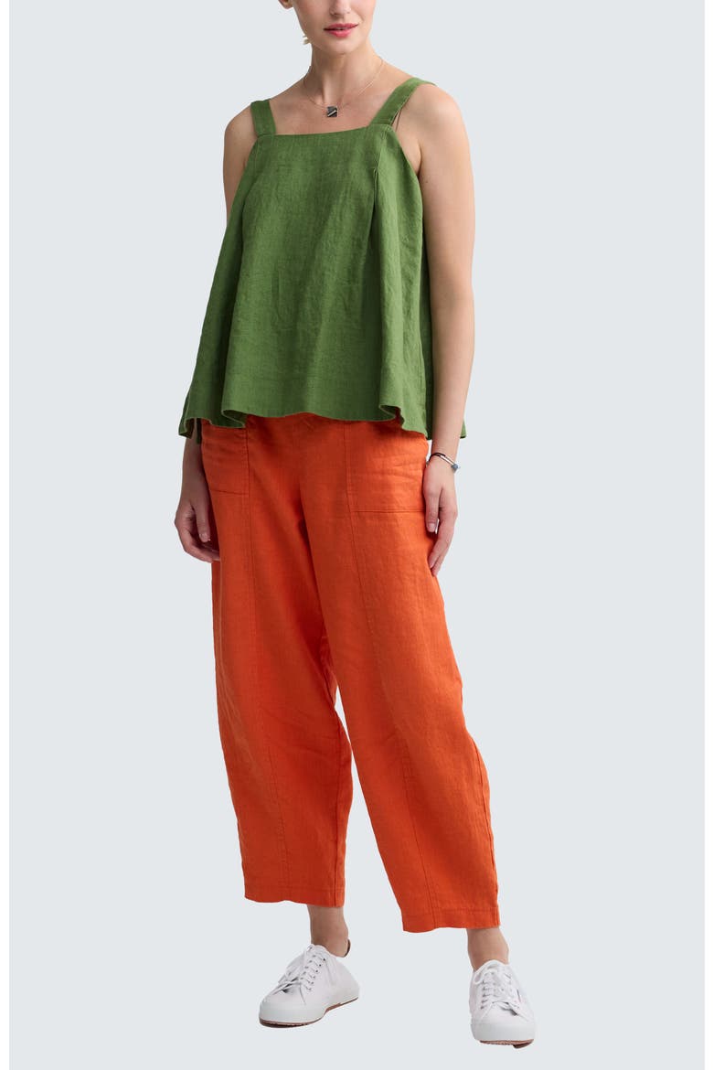 Mariel Square Neck Linen Top, Alternate, color, Apple Green