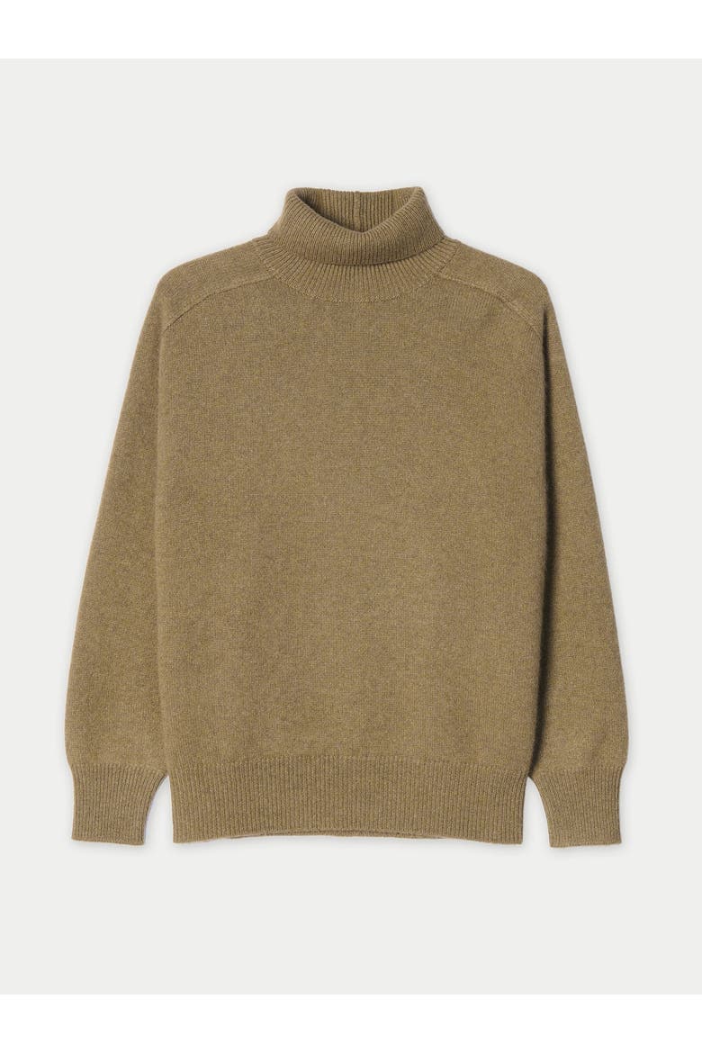 Unisex High-Neck Cashmere Sweater, Main, color, aloe