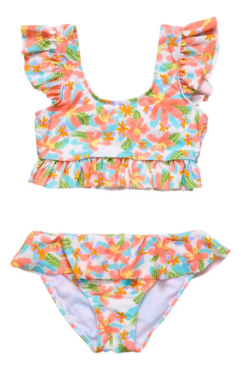 Kids' Floral Ruffle Two-Piece Swimsuit (Toddler, Little Kid & Big Kid)