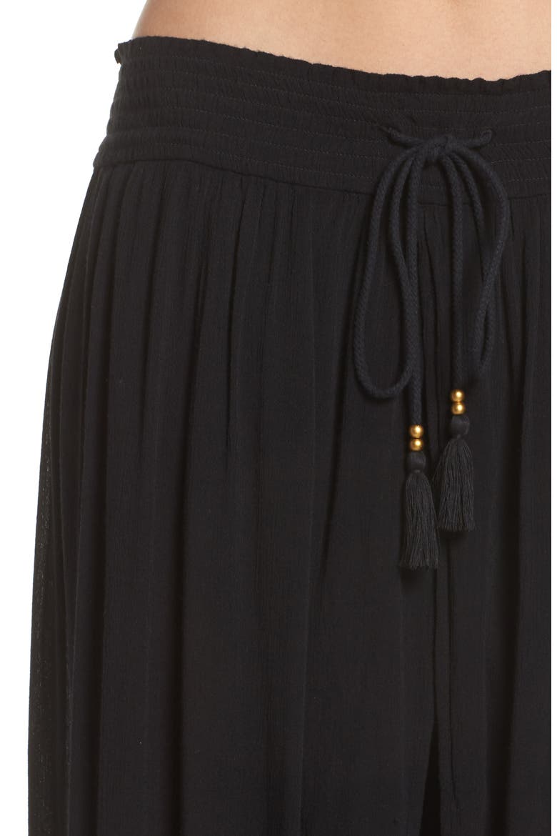 Gauze Cover-Up Pants, Alternate, color, BLACK