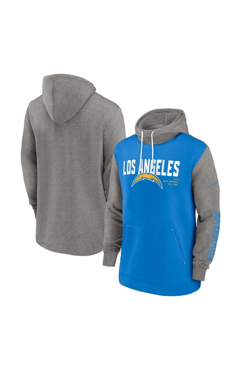 Nike Men's Nike Powder Blue Los Angeles Chargers Fashion Color Block Pullover Hoodie, Main, color, Powder Blue