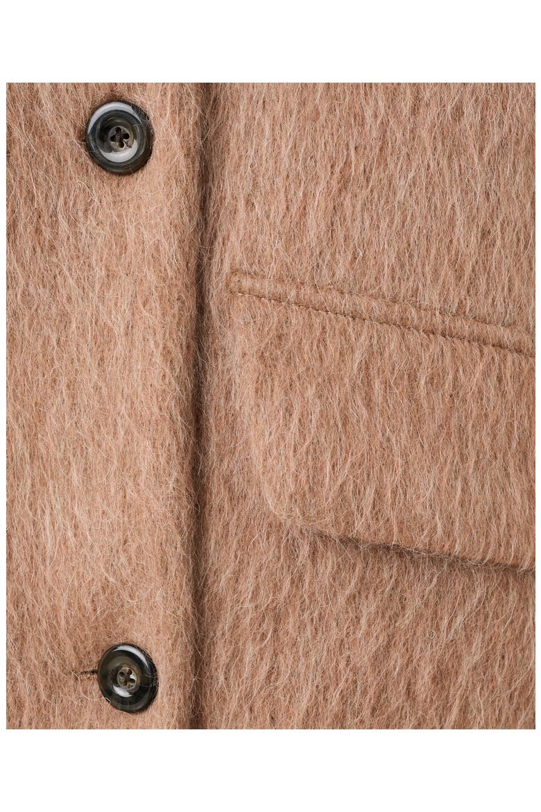 Brushed Funnel Neck Coat, Alternate, color, BROWN