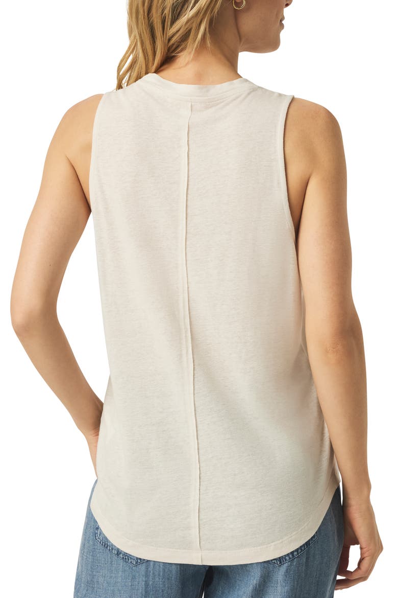 Cady Crewneck Linen Blend Tank, Alternate, color, MOONSTONE
