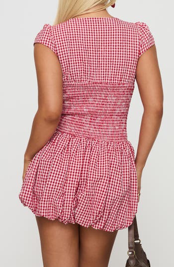 Ladybug Gingham Smocked Minidress
