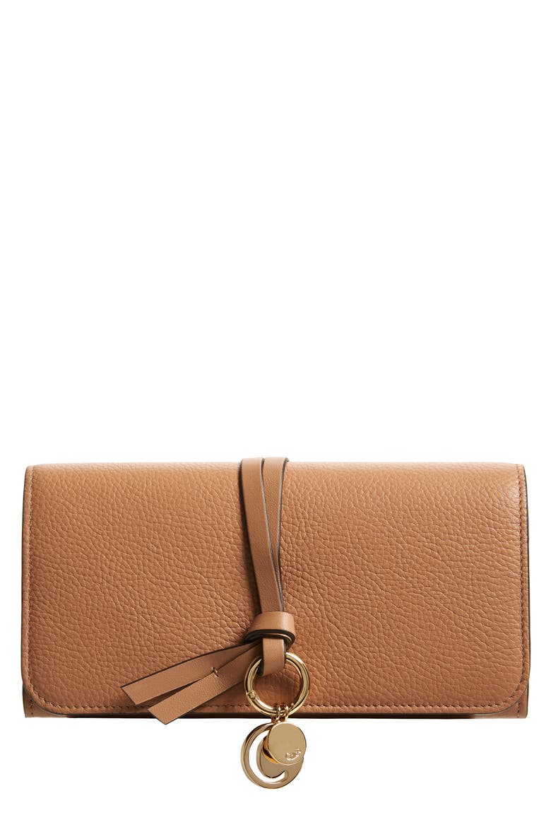 Alphabet Leather Wallet, Main, color, 28N CEMENT BROWN