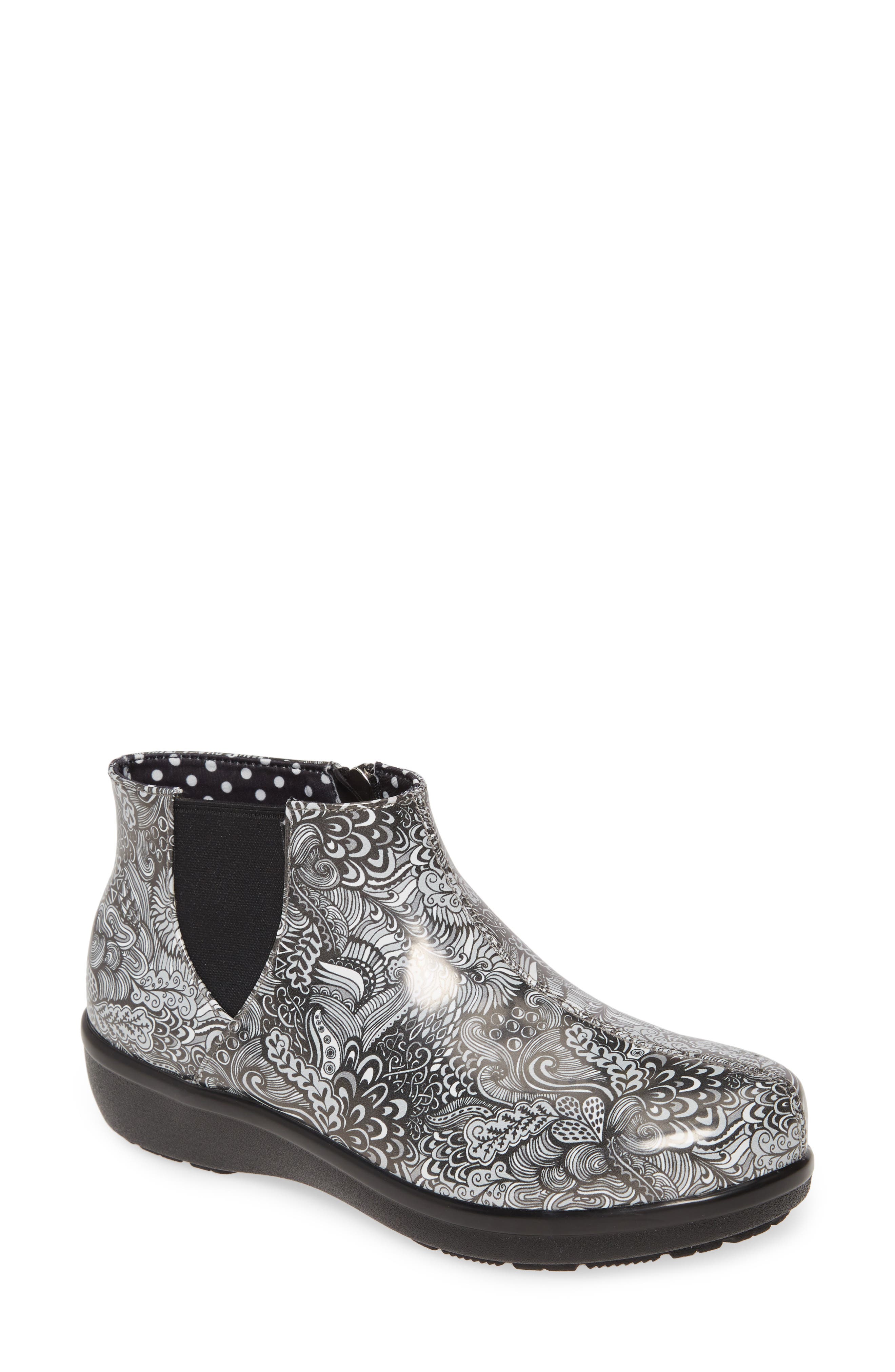 Alegria Climatease Chelsea Bootie, Main, color, WILD CHILD BLACK LEATHER