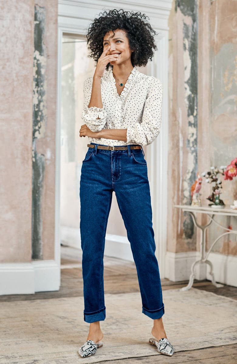 Boden Pippa Ruffle V-Neck Blouse, Alternate, color,