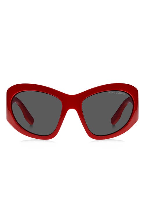 Shop Marc Jacobs 62mm Rectangular Sunglasses In Red/grey