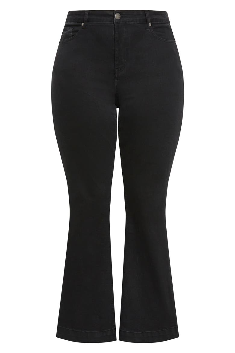 Asha Mia High Waist Bootcut Jeans, Alternate, color, BLACK