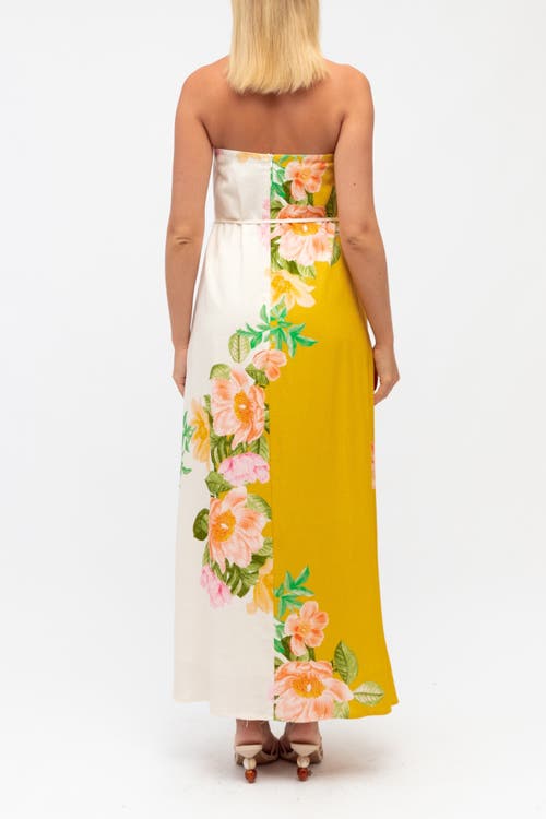 White Closet Botanical Bliss Maxi Dress In Yellow