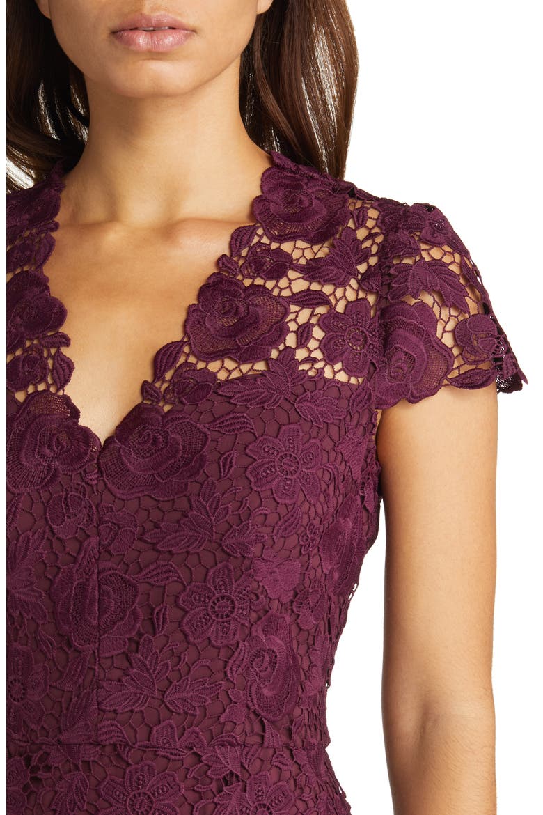 Lace Sheath Dress, Alternate, color, WINE