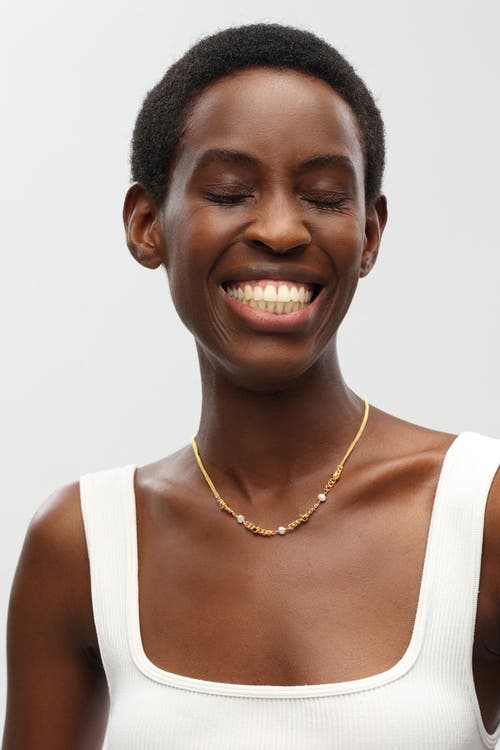 Classicharms Popular Double Stranded Necklace With Natural Pearls In Gold