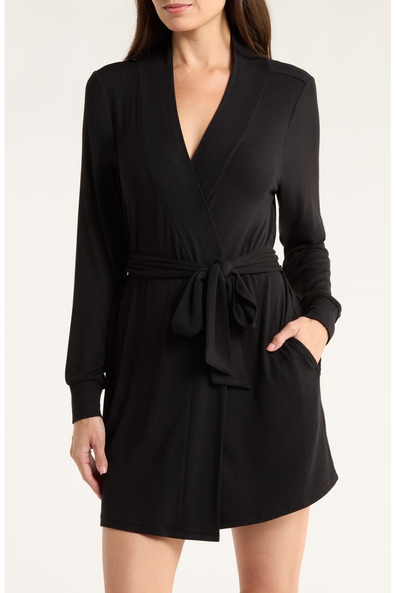 Daydream Short Robe, Main, color, BLACK