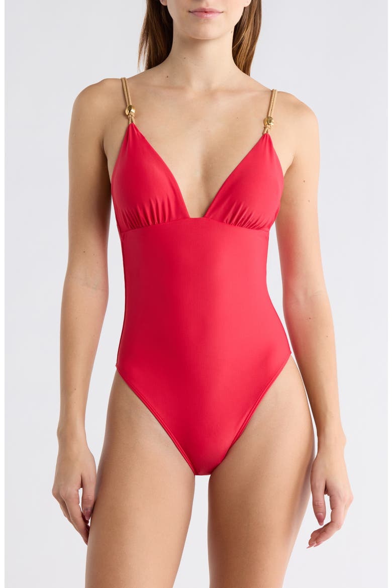 Claire One-Piece Swimsuit, Main, color, RED