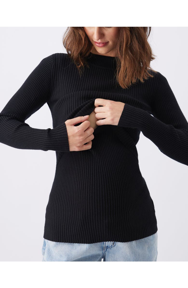Ripe Maternity Lift Up Nursing Knit, Alternate, color, Black
