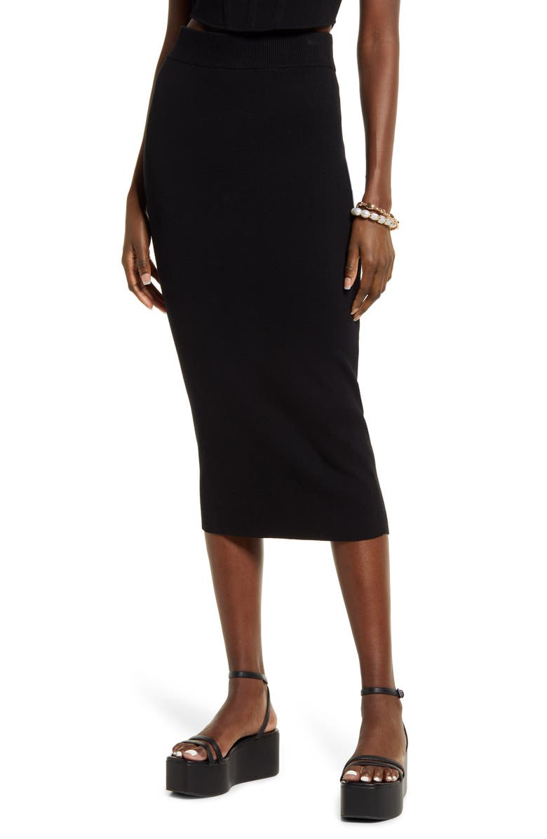 Open Edit Rib Pencil Skirt, Main, color,
