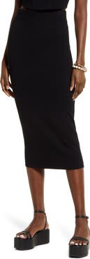 Open Edit Rib Pencil Skirt