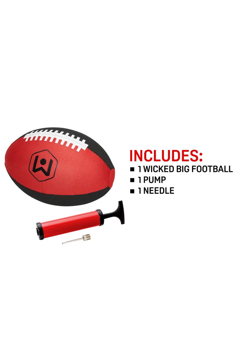 Wicked Big Sports Oversized 16" Football Inflatable Ball, Pump Included, Alternate, color, Red