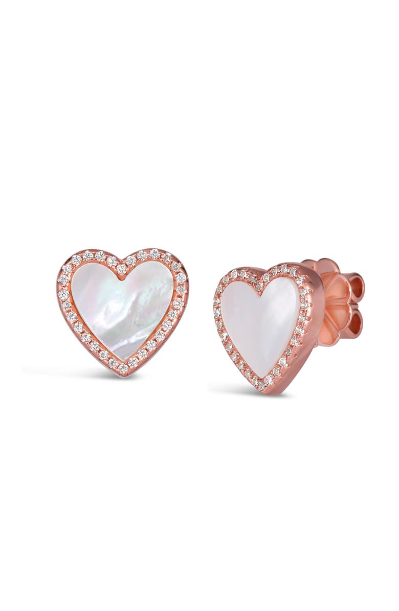 Anna Zuckerman House of Hearts Mother of Pearl Earrings, Main, color, Mother Of Pearl/Rose Gold