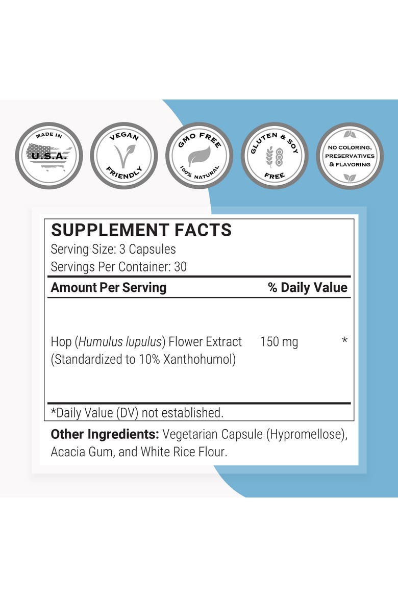 Xanthohumol Supplement 150mg, Alternate, color, None
