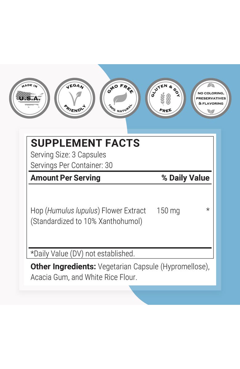 SuperSmart Xanthohumol Supplement 150mg, Alternate, color, NO COLOR