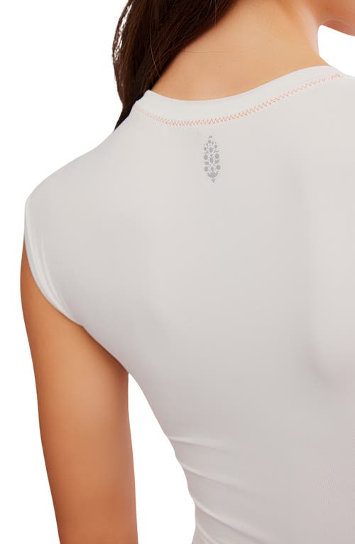Free People Devoted Crop T-shirt In White