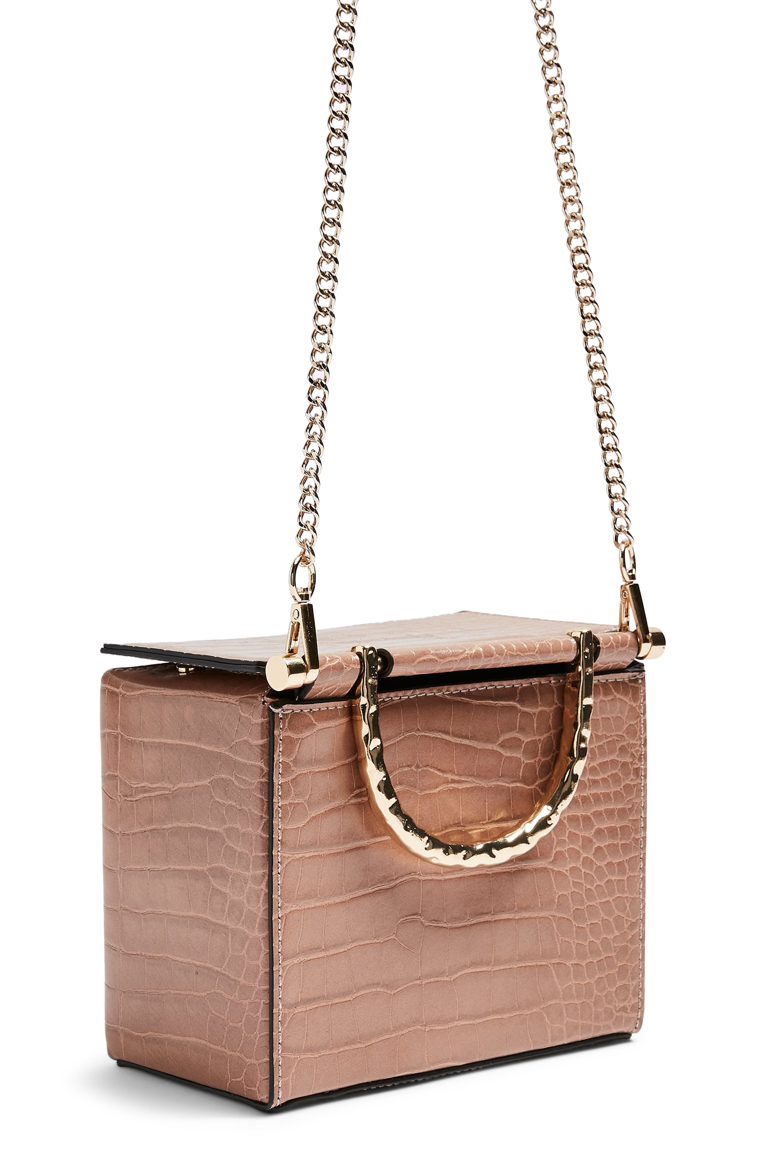 Topshop Meg Boxy Faux Leather Crossbody Bag, Alternate, color, 