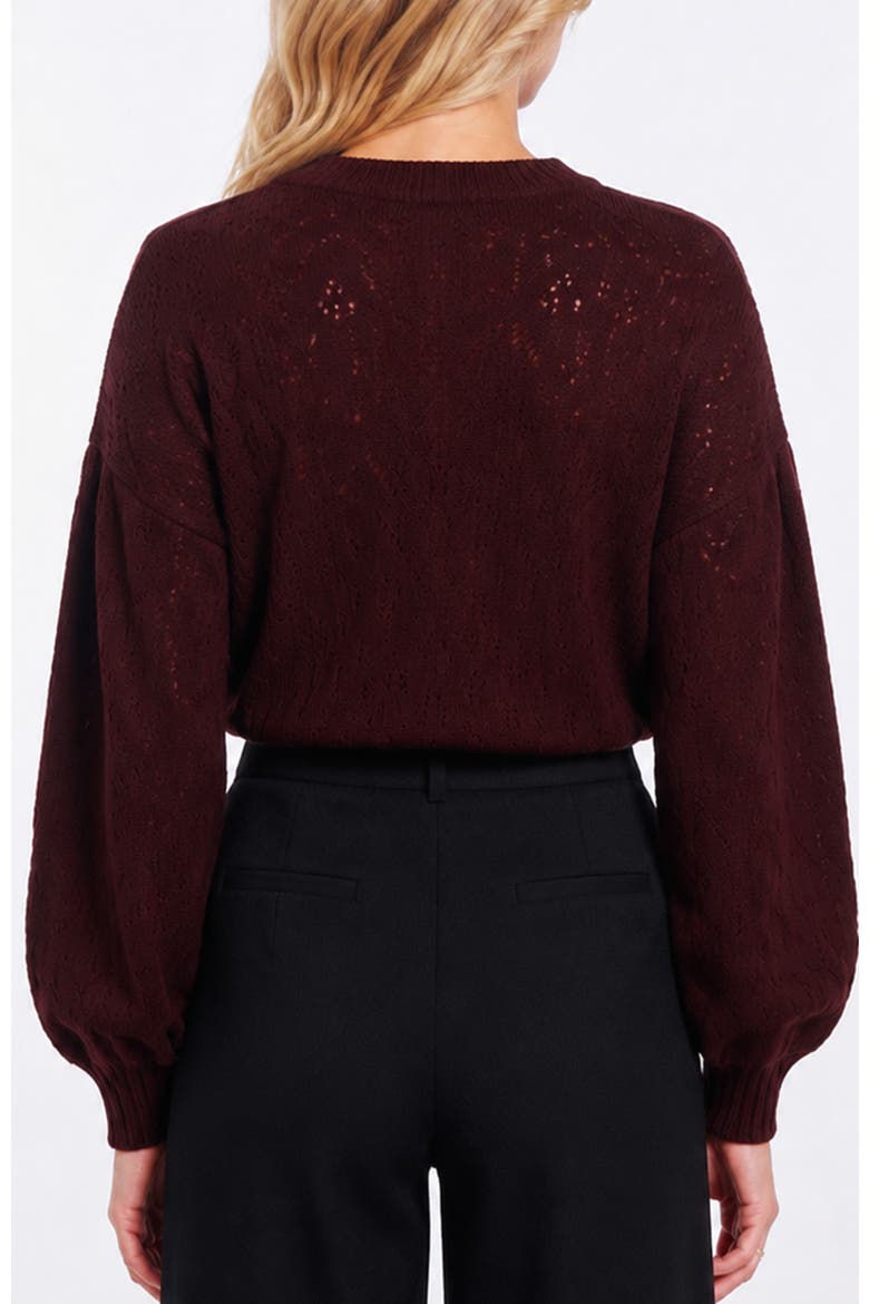 Forever Pointelle Sweater, Alternate, color, Oxblood
