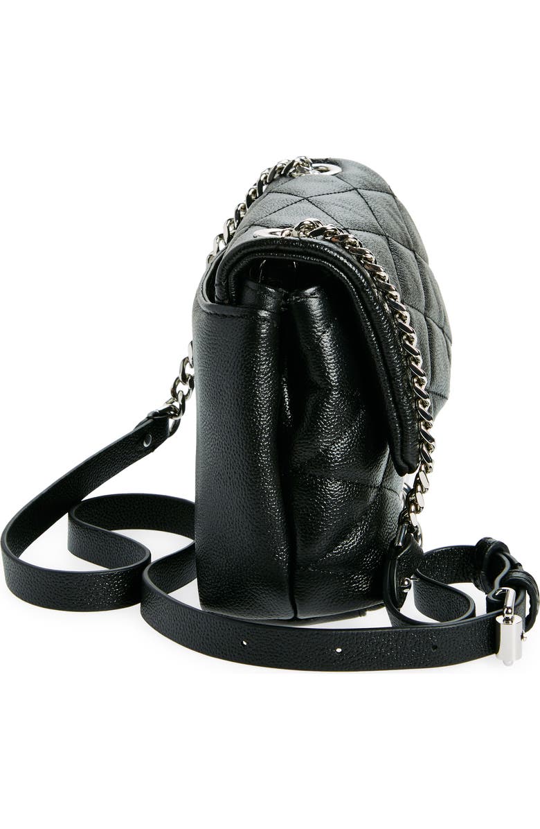 Rebecca Minkoff Edie Diamond Quilt Leather Crossbody Bag, Alternate, color, Black