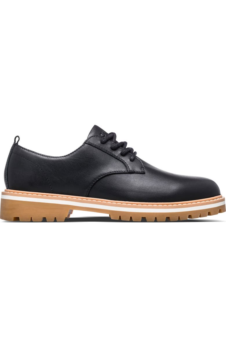CLAE Logan Lugged Plain Toe Derby, Alternate, color, Antique Black Leather