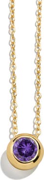 BaubleBar 18k Gold Plated Birthstone Pendant Necklace