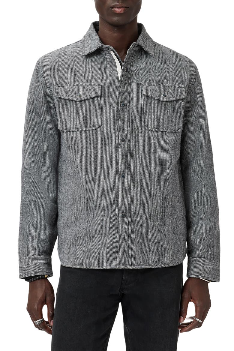Jameson Herringbone Snap Jacket, Main, color, SMOKED PEARL GREY