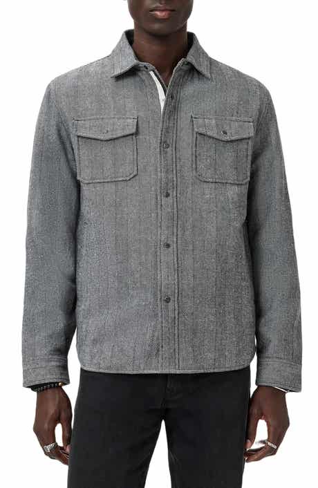 John Varvatos Jameson Herringbone Snap Jacket