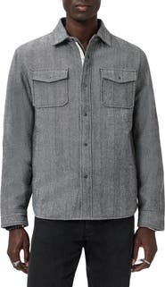 John Varvatos Jameson Herringbone Snap Jacket