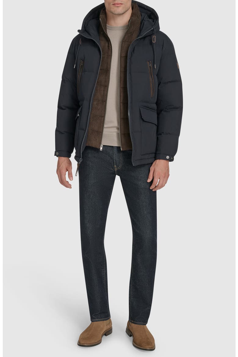 Quilted Hooded Jacket, Alternate, color, INK