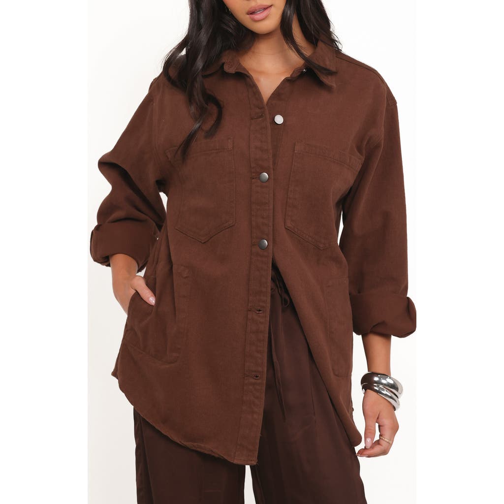 Petal And Pup Petal & Pup Toto Denim Shacket In Brown