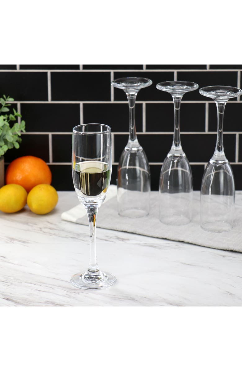 Gibson Home Belinni 4 Piece 6.4oz Fluted Champagne Glass Set, Alternate, color, Clear