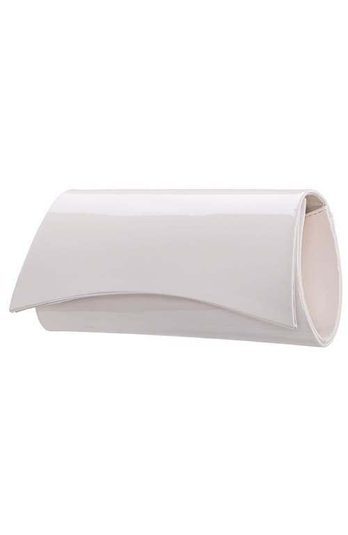 Nina Zoey Faux Leather Clutch In Ecru
