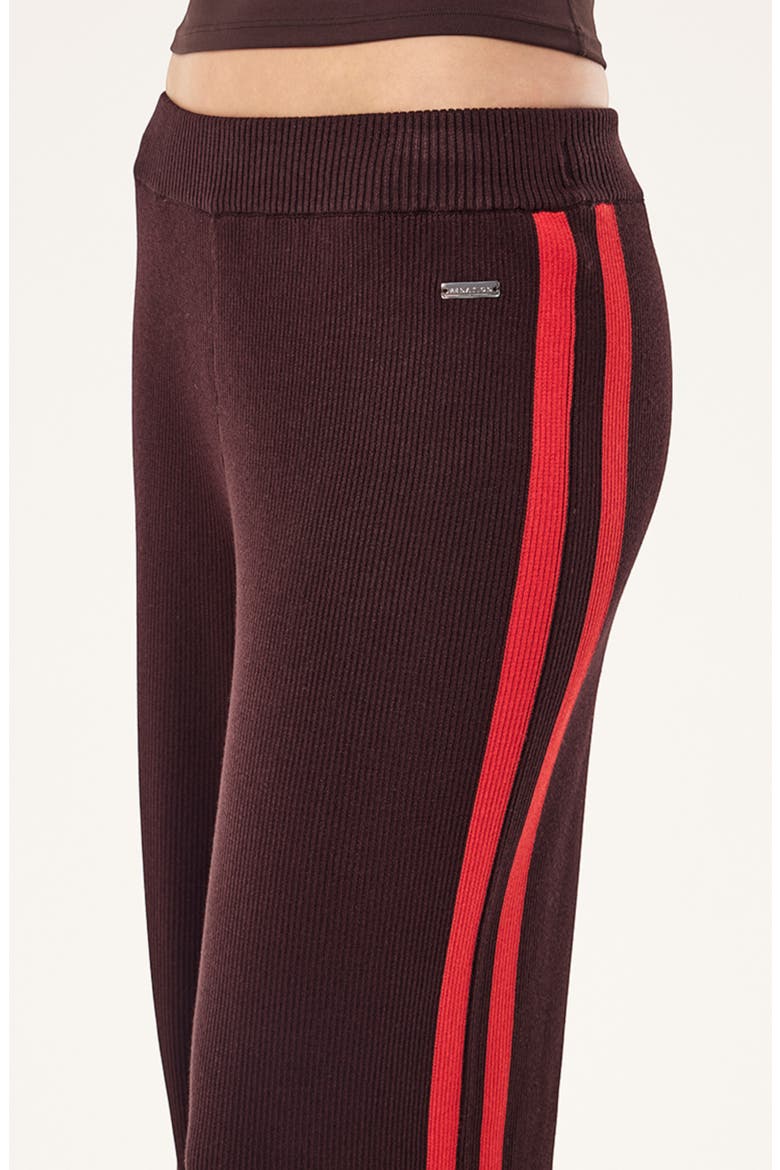 Solar Wide Leg Rib Knit Pants, Alternate, color, DARK PLUM