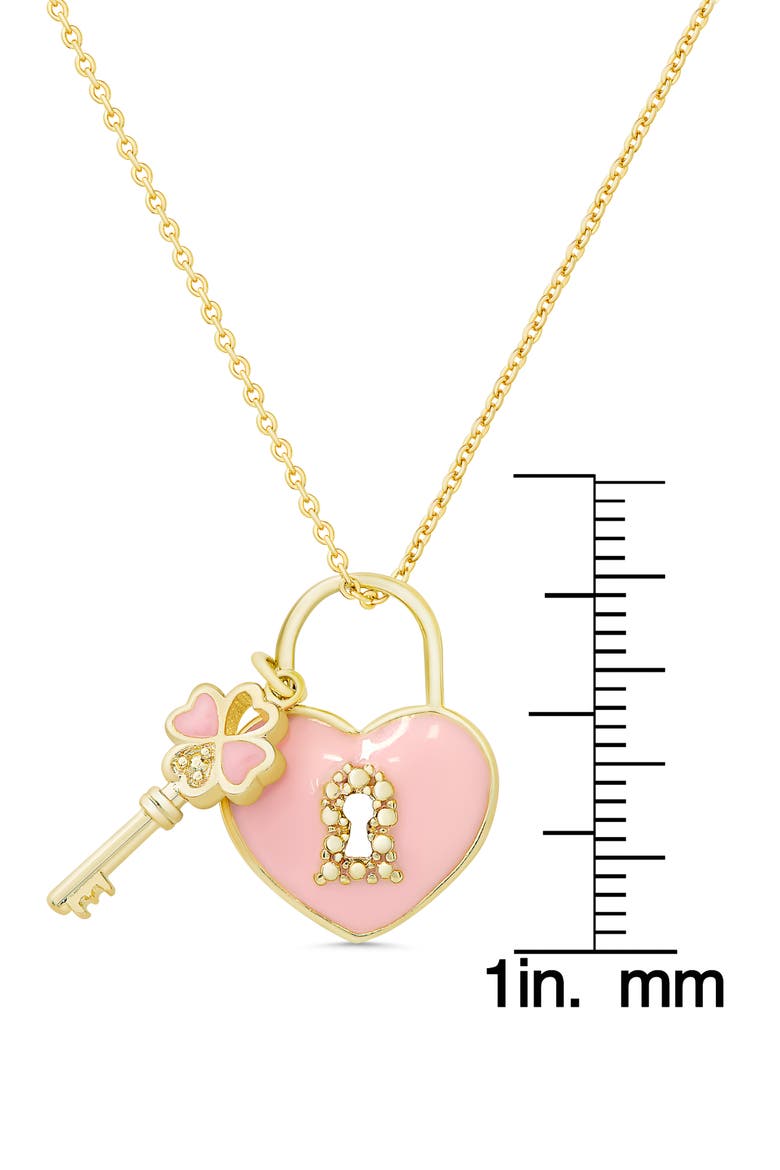 Heart Lock Pendant Necklace, Alternate, color, GOLD