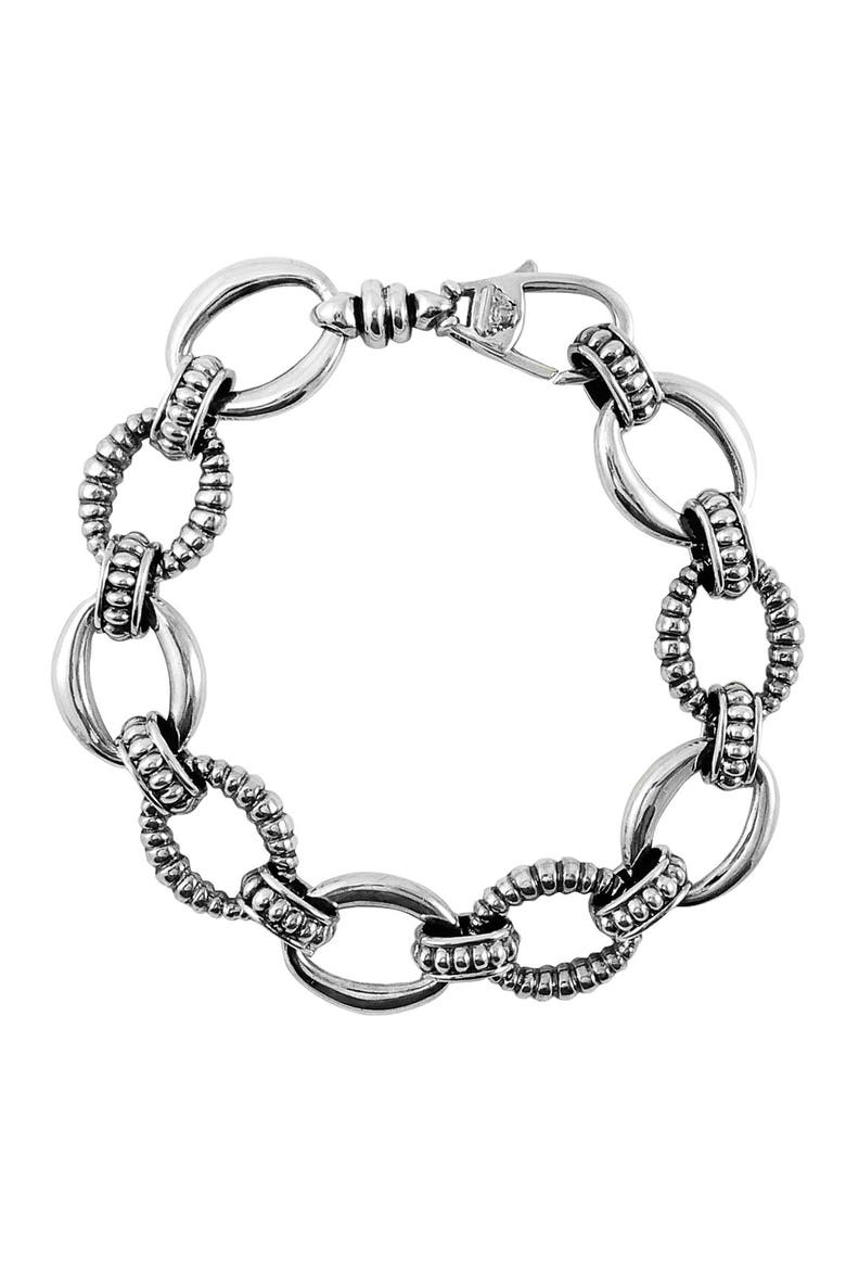 Open Link Bracelet, Main, color, STERLING SILVER