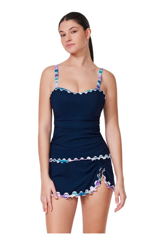Gottex Canva Tricolore D-cup Tankini Top In Blue