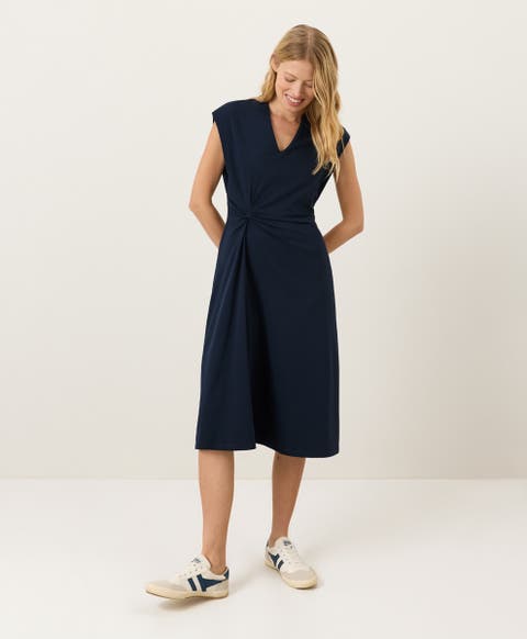 Fit & Flare V-Neck Twist Dress Made With Organic Cotton