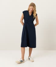 Pact Fit & Flare V-Neck Twist Dress Made With Organic Cotton