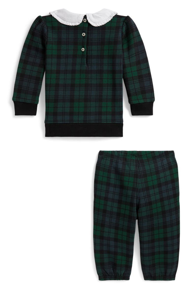 Kids' Terrier Plaid Fleece Sweatshirt & Pants Set, Alternate, color, BLACKWATCH TARTAN