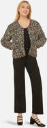 Yumi Leopard Print Round Neck Boxy Jacket