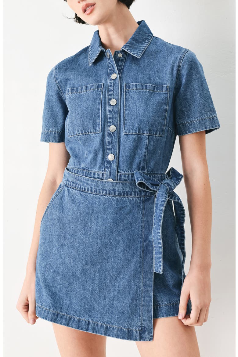Denim Romper, Alternate, color, MEDIUM DENIM