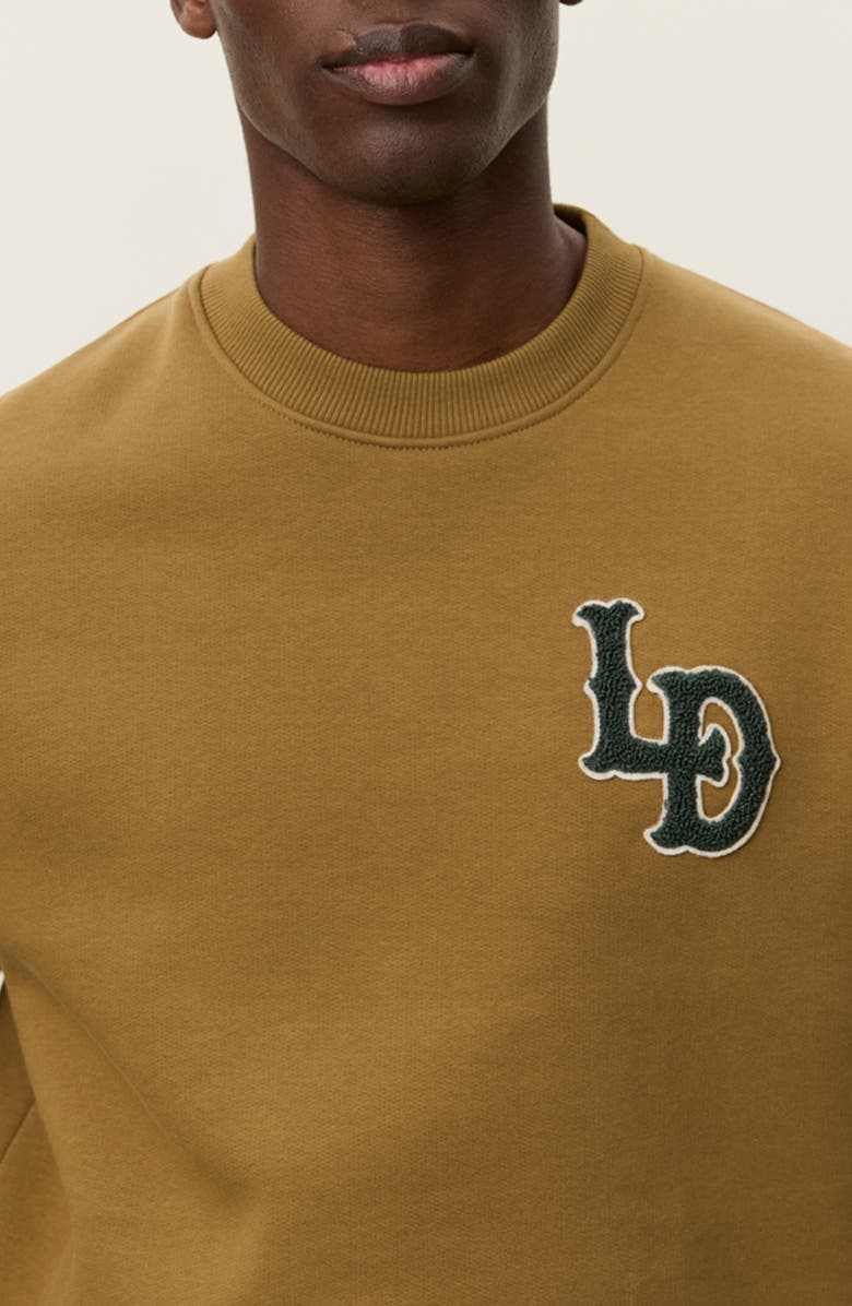 Les Deux Brady Logo Patch Sweatshirt, Alternate, color, Butternut Brown