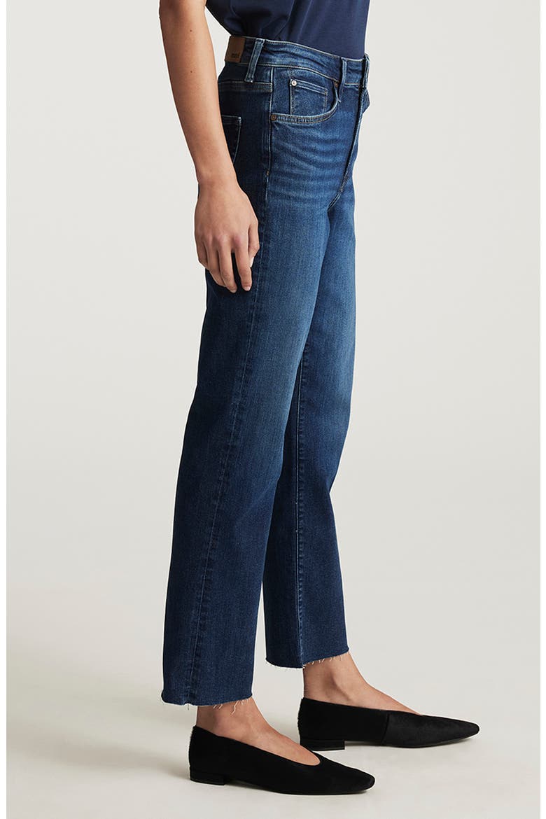 New York High Waist Ankle Straight Leg Jeans, Alternate, color, DARK BRUSHED FLEX BLUE