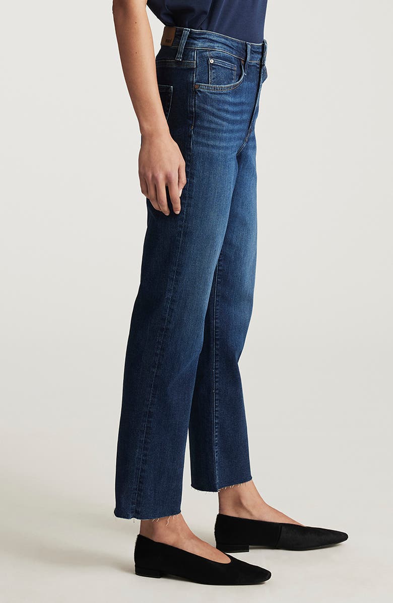 Mavi Jeans New York High Waist Ankle Straight Leg Jeans, Alternate, color, Dark Brushed Flex Blue